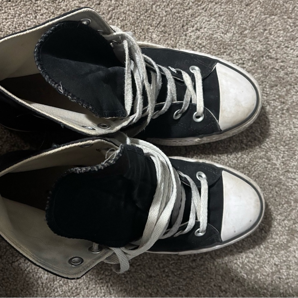 Converse Black and White Platform High-Top Sneakers